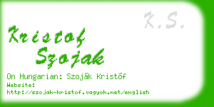 kristof szojak business card