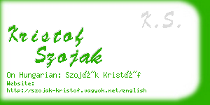 kristof szojak business card
